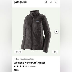 Patagonia Women's Black Nano Puffer Jacket